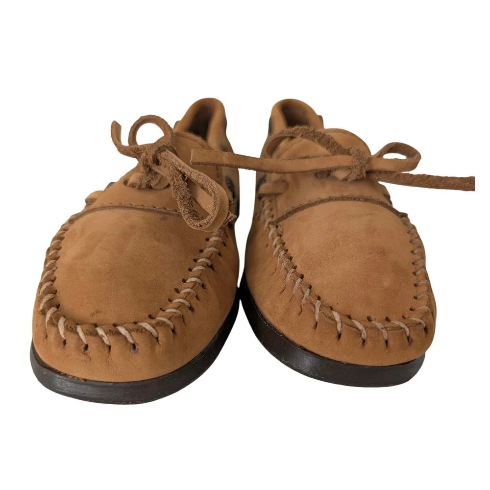 Minnetonka Suede Concho Wedge Moccasins Women 9M Boho Southwestern Hippie Casual